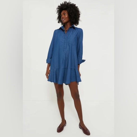 Tuckernuck Lightweight Denim Callahan Shirt Dress Cotton Blue Womens Size Medium - Picture 1 of 14